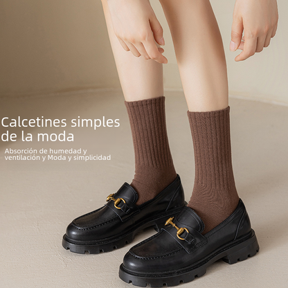 Women's Autumn Winter Striped Mid-Calf Socks