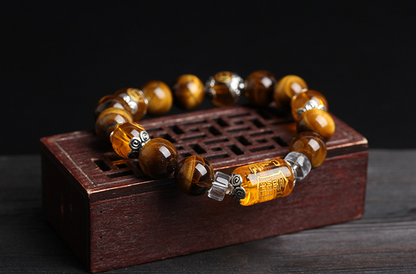 Natural Tiger Eye Stone Bracelet with Beads