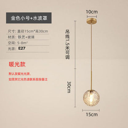 Nordic Bedroom Pendant Light - Modern Glass Ball Decor