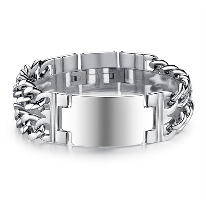 Classic Men's Titanium Steel Cross Bracelet (Wholesale)