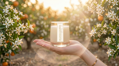 Orange County (8.5 oz Single Wick) - Notes: Mandarin Oranges, Peaches, Strawberries, Citron & Sugar, Freesia