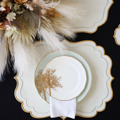 ARISTA IVORY RECTANGLE FABRIC PLACEMAT (Set Of 4)