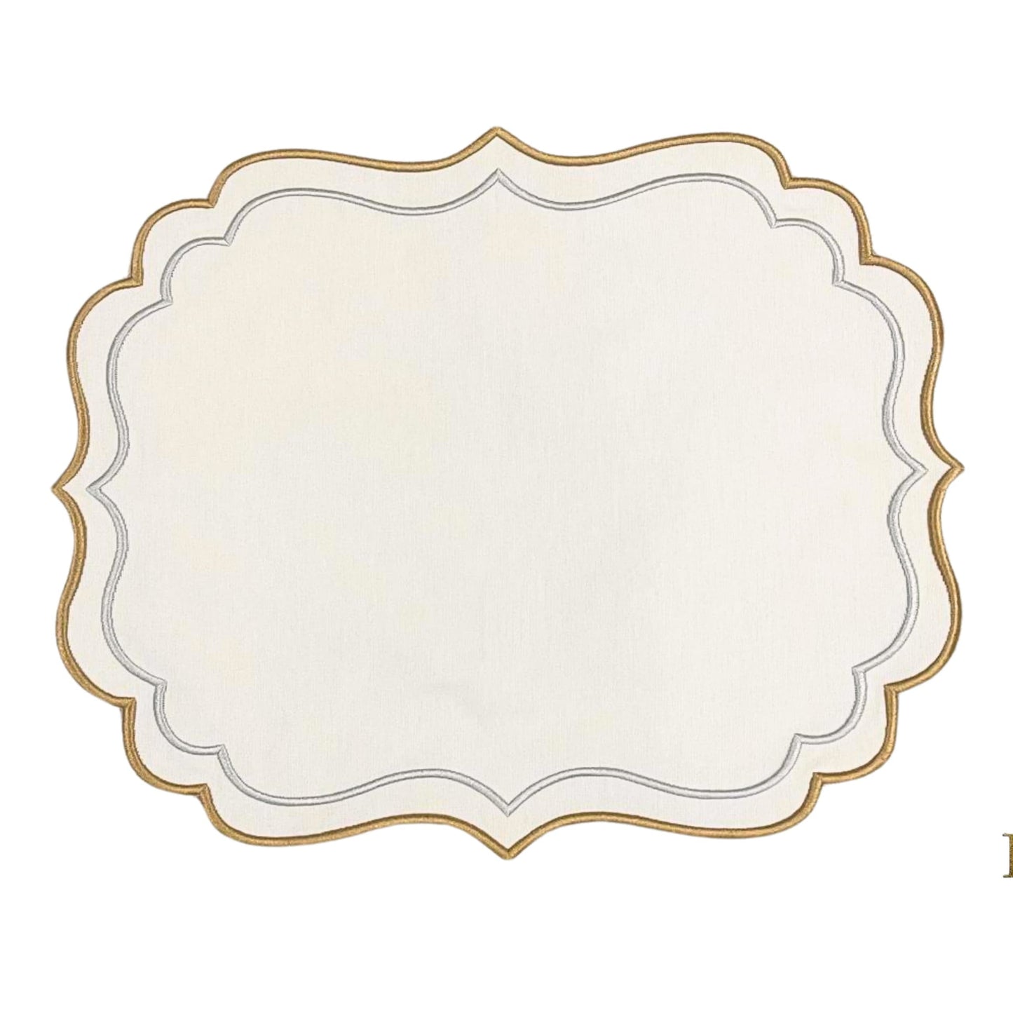 ARISTA IVORY RECTANGLE FABRIC PLACEMAT (Set Of 4)