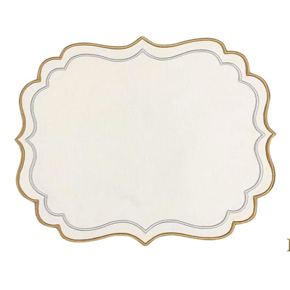 ARISTA IVORY RECTANGLE FABRIC PLACEMAT (Set Of 4)