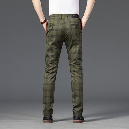 Trendy Youth Plaid Pants for Men - Slim Fit Style