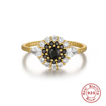 S925 Sterling Silver Round Diamond Engagement Ring