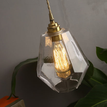 Nordic Minimalist Brass and Glass Pendant Light