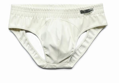 Men's Low Waist Sexy PU Leather Thong Underwear