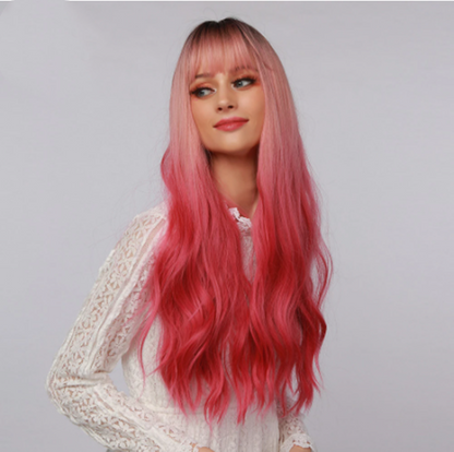 European and American Wigs with Bangs and Fiber Base