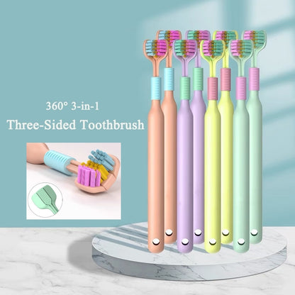 8pcs Soft Bristle Three-Sided Toothbrush Set for Oral Care