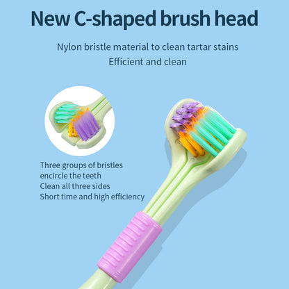 8pcs Soft Bristle Three-Sided Toothbrush Set for Oral Care