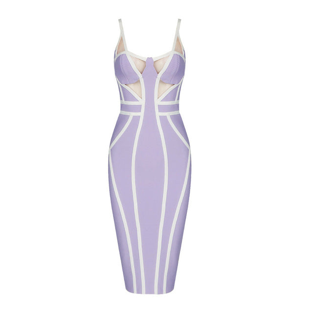 Sexy Striped Spaghetti Strap Bodycon Dress for Women