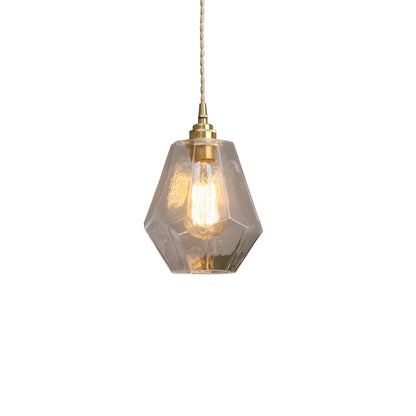 Nordic Minimalist Brass and Glass Pendant Light