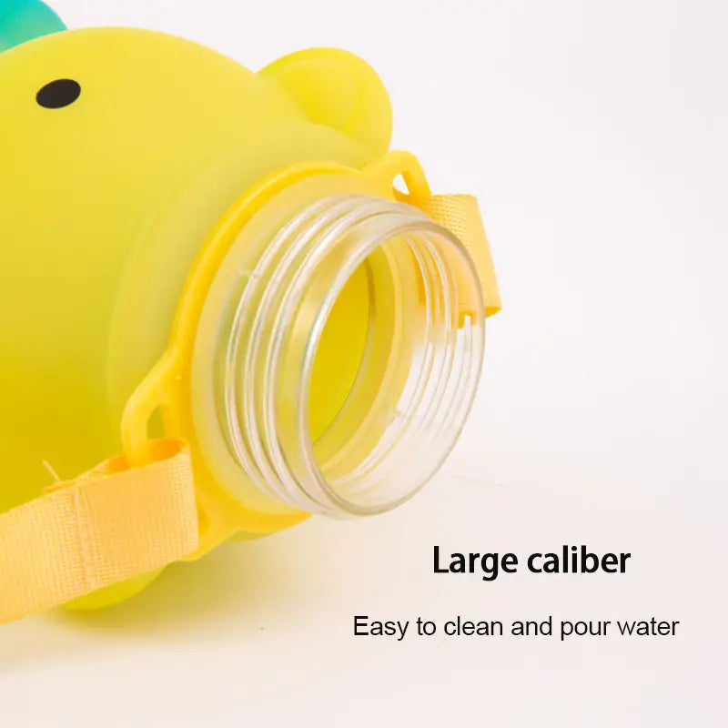 Bear Shaped Water Bottle with Lid and Straw (800ml)