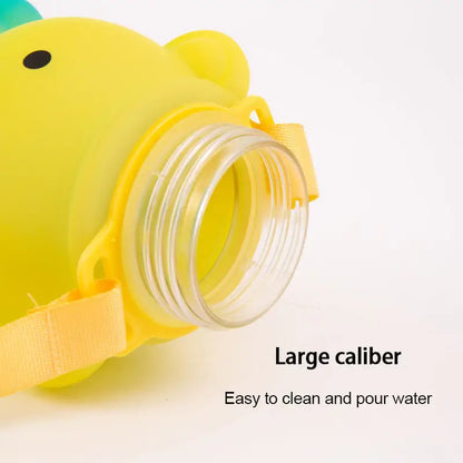 Bear Shaped Water Bottle with Lid and Straw (800ml)
