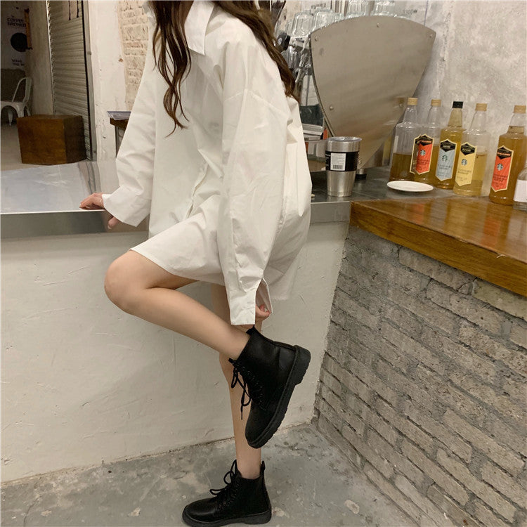 Fashionable Low-Heeled Round Toe Ankle Boots