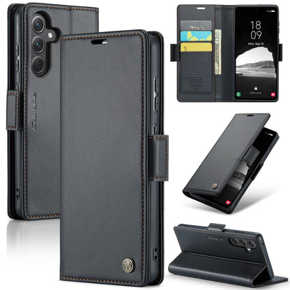 Taneny for Samsung Galaxy A35 Case [RFID Blocking] Magnetic Closure PU Leather Wallet Flip Case with Card Holder Kickstand Shockproof Phone Cover for Samsung Galaxy A35 5G (Black)