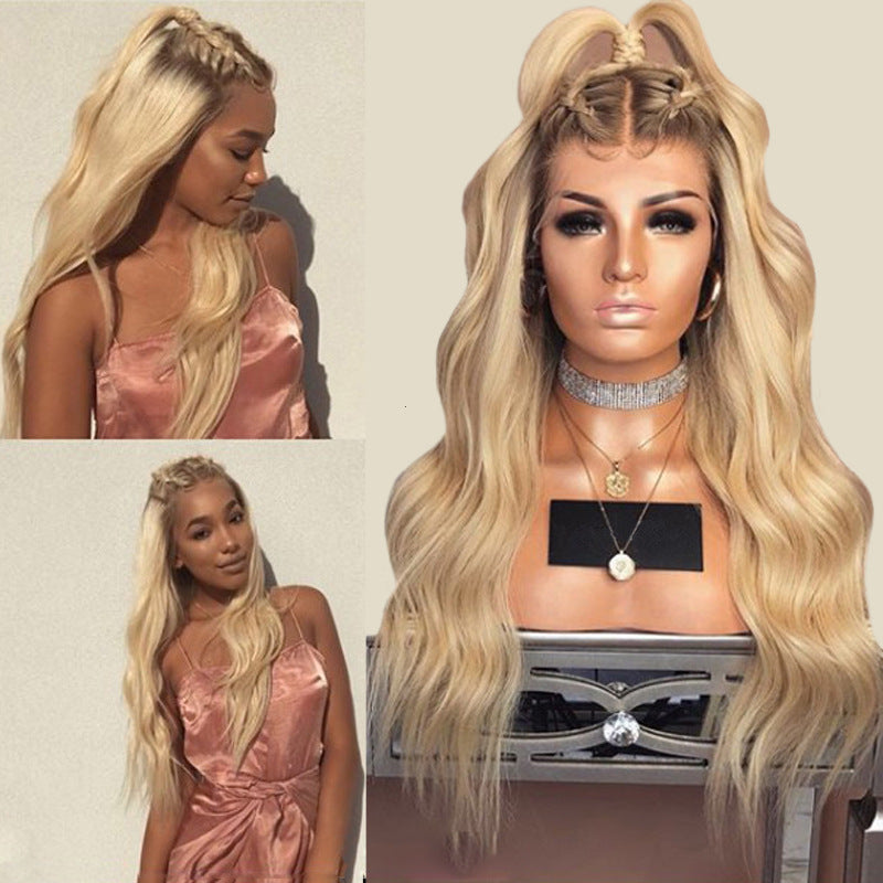 Long Wavy Blonde Synthetic Wig for Women