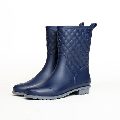 Women's Casual Waterproof Rain Boots - Medium Tube Rubber