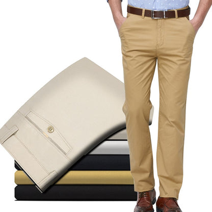 Straight-Leg Pants for Business Middle-Aged and Elderly