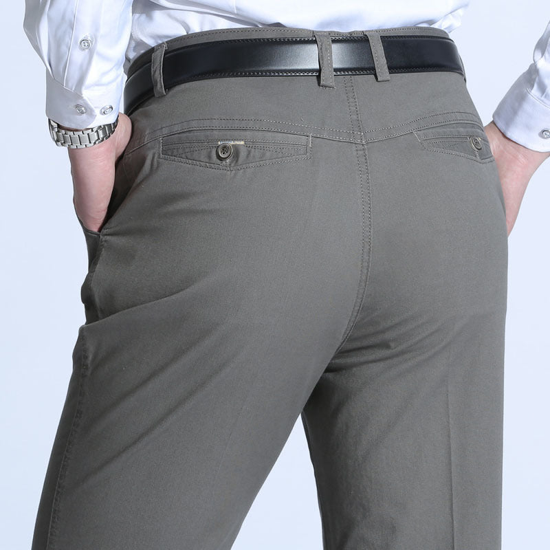 Men's Casual Straight Leg Pants for Middle-Aged