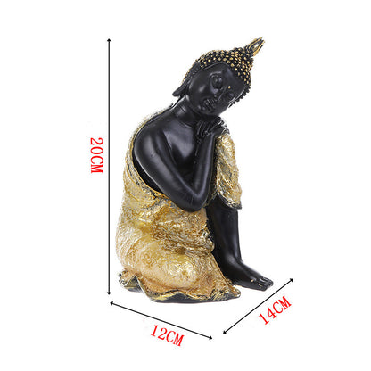 Thai Buddha Resin Sculpture with Mandala Design