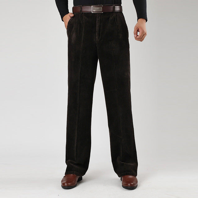 Men's Thick Corduroy Casual Pants for Middle-aged (1pc)