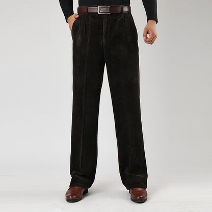 Men's Thick Corduroy Casual Pants for Middle-aged (1pc)