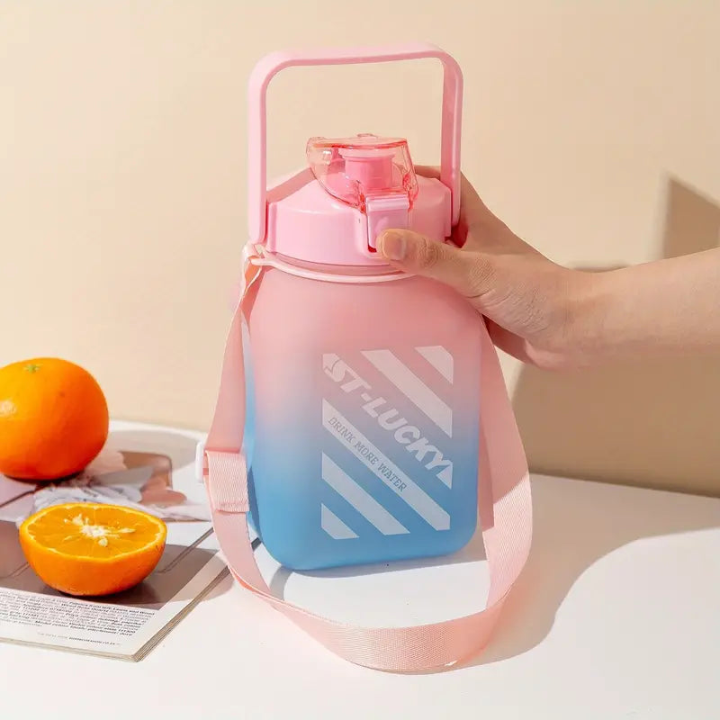 Sports Water Bottle with Straw and Auto Spout Lid 1500ml