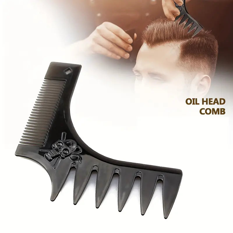 Men's Beard Shaping Tool with Comb Template (Black)