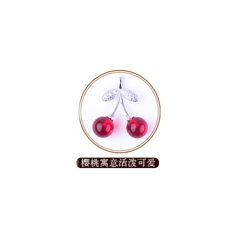 S925 Silver Necklace with Garnet Fox Pendant Jewelry