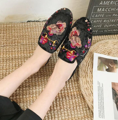 Embroidered Flat Shoes and Sandals
