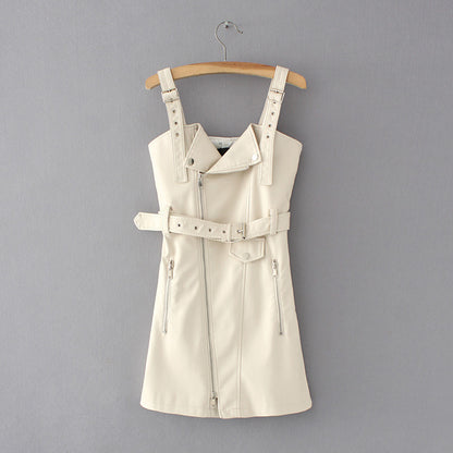 Strap Dress, PU Dress, Casual Dress