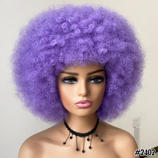 Curly Short Hair Wig with Bangs