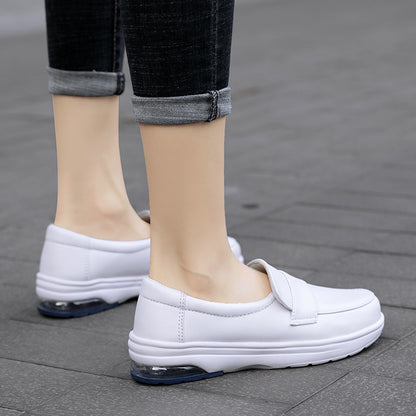 Women's Comfortable White Flat Non-Slip Work Shoes
