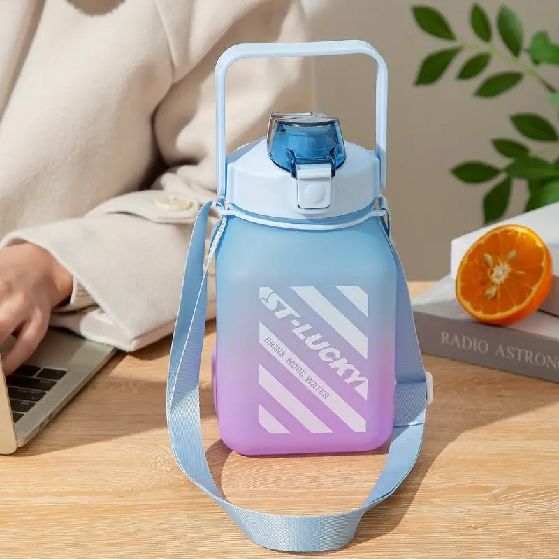 Sports Water Bottle with Straw and Auto Spout Lid 1500ml
