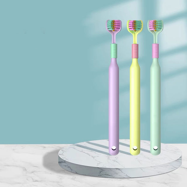 8pcs Soft Bristle Three-Sided Toothbrush Set for Oral Care