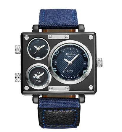 Multifunctional Men's Watch with Large Square Dial