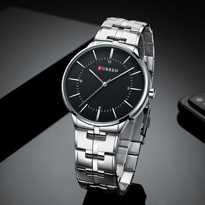 Stylish Men's Quartz Watch with Steel Band