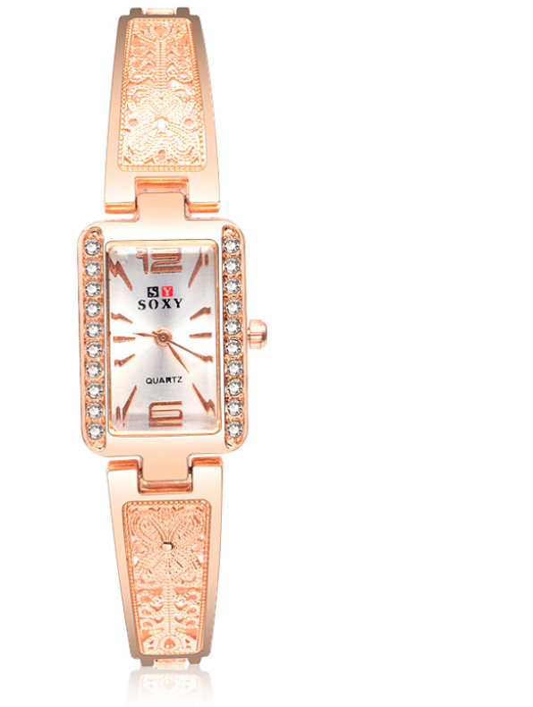 Rose Gold Square Dial Women's Bracelet Watch