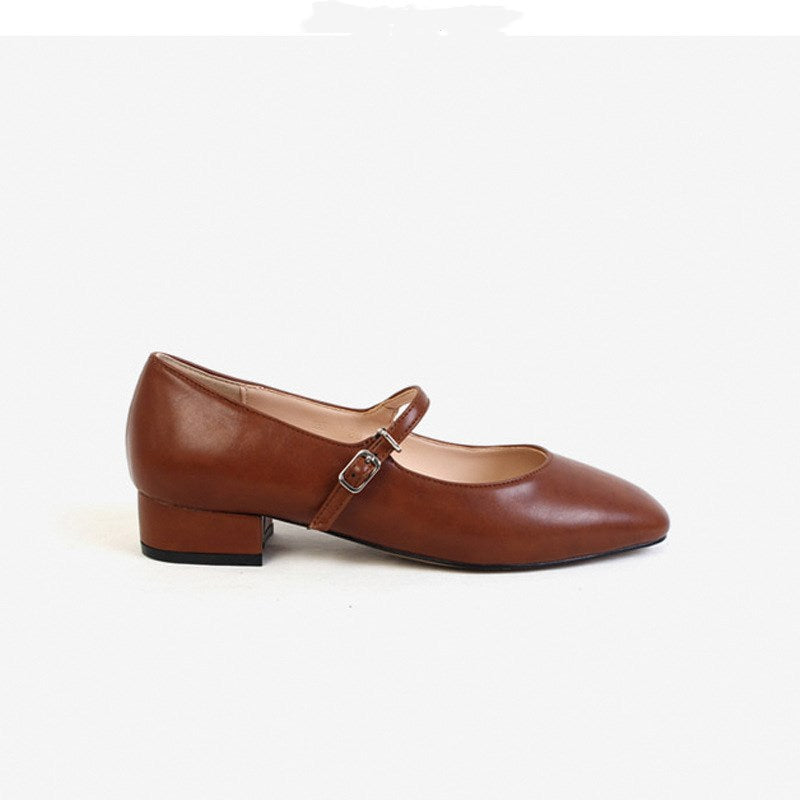 Vintage Mary Jane Shoes - Round Toe Flat Slip-On
