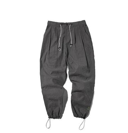 Casual Drawstring Elastic Waist Windbreaker Pants for Men