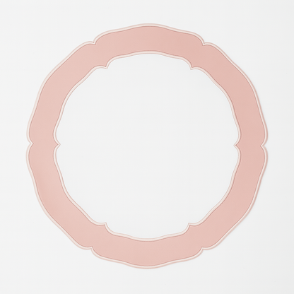 CLARION WHITE & PINK FAUX LEATHER PLACEMAT (Set Of 4)
