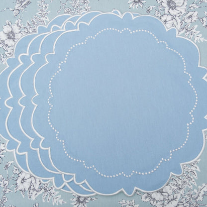 HARMONY BLUE ROUND FABRIC PLACEMAT (Set Of 4)