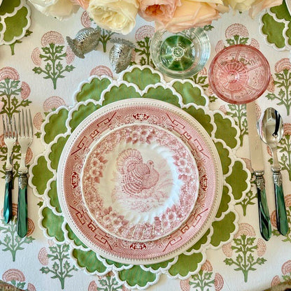 CRESSIDA GREEN ROUND FABRIC PLACEMAT (Set Of 4)