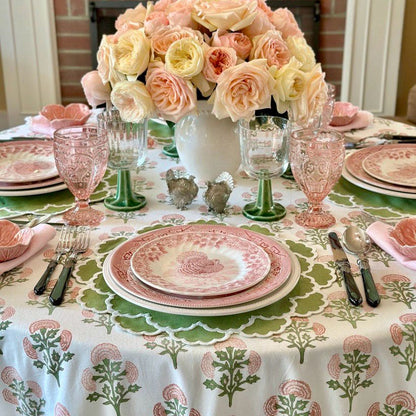 CRESSIDA GREEN ROUND FABRIC PLACEMAT (Set Of 4)