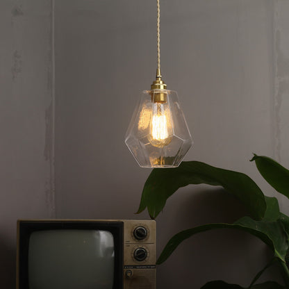 Nordic Minimalist Brass and Glass Pendant Light