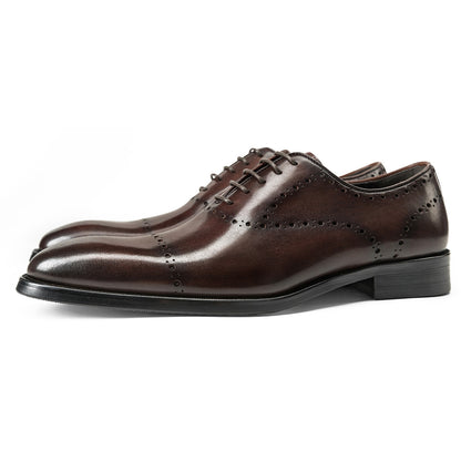 Men's Cowhide Brock Oxford Shoes in British Style