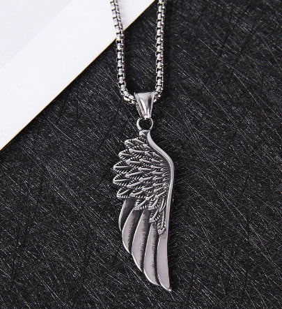 Glow-in-the-Dark Angel Wing Necklace with Layers