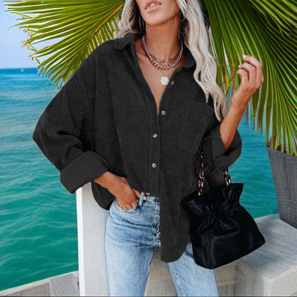 Autumn Winter Women's Solid Color Lapel Casual Jacket